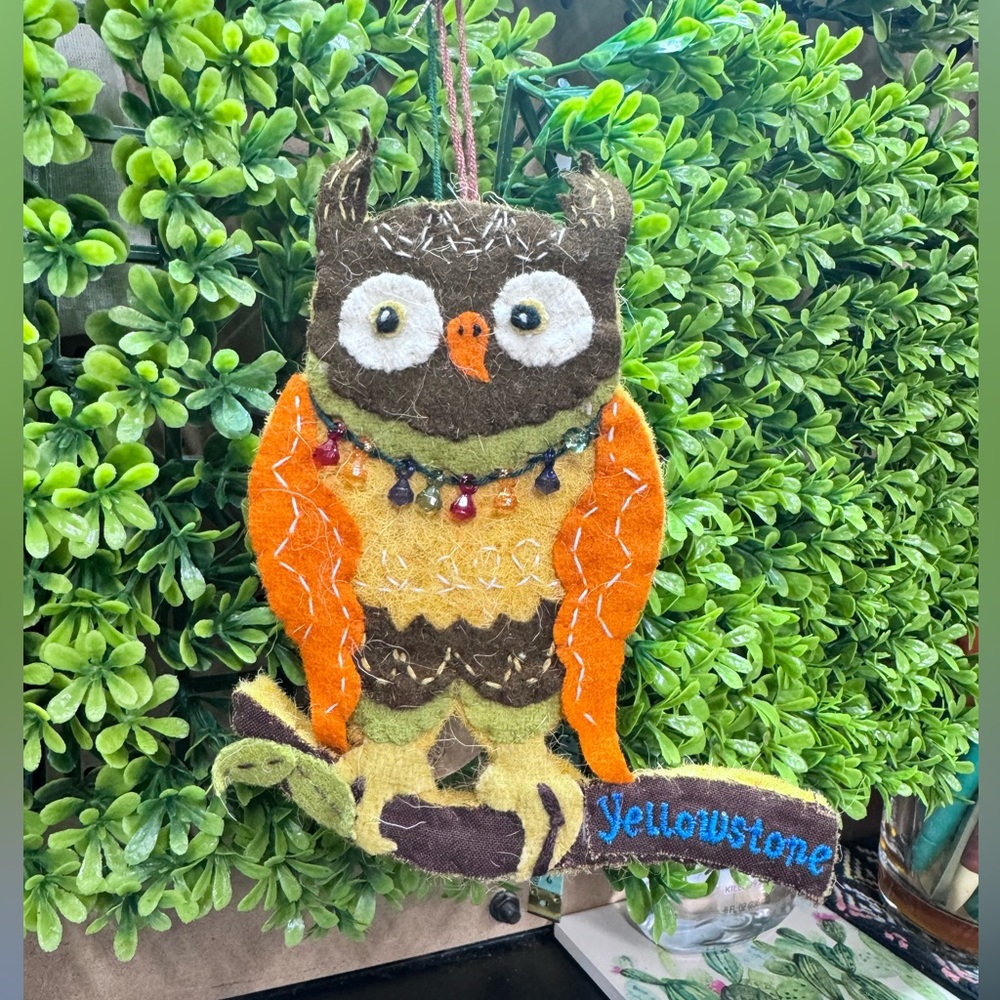 Yellowstone Owl Felted Wool Ornament
